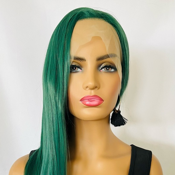 Gorgeous Green Premium Fiber 13x2.5 Long Lace Front Wig for🎄Events / Drag 💄… - Picture 1 of 12